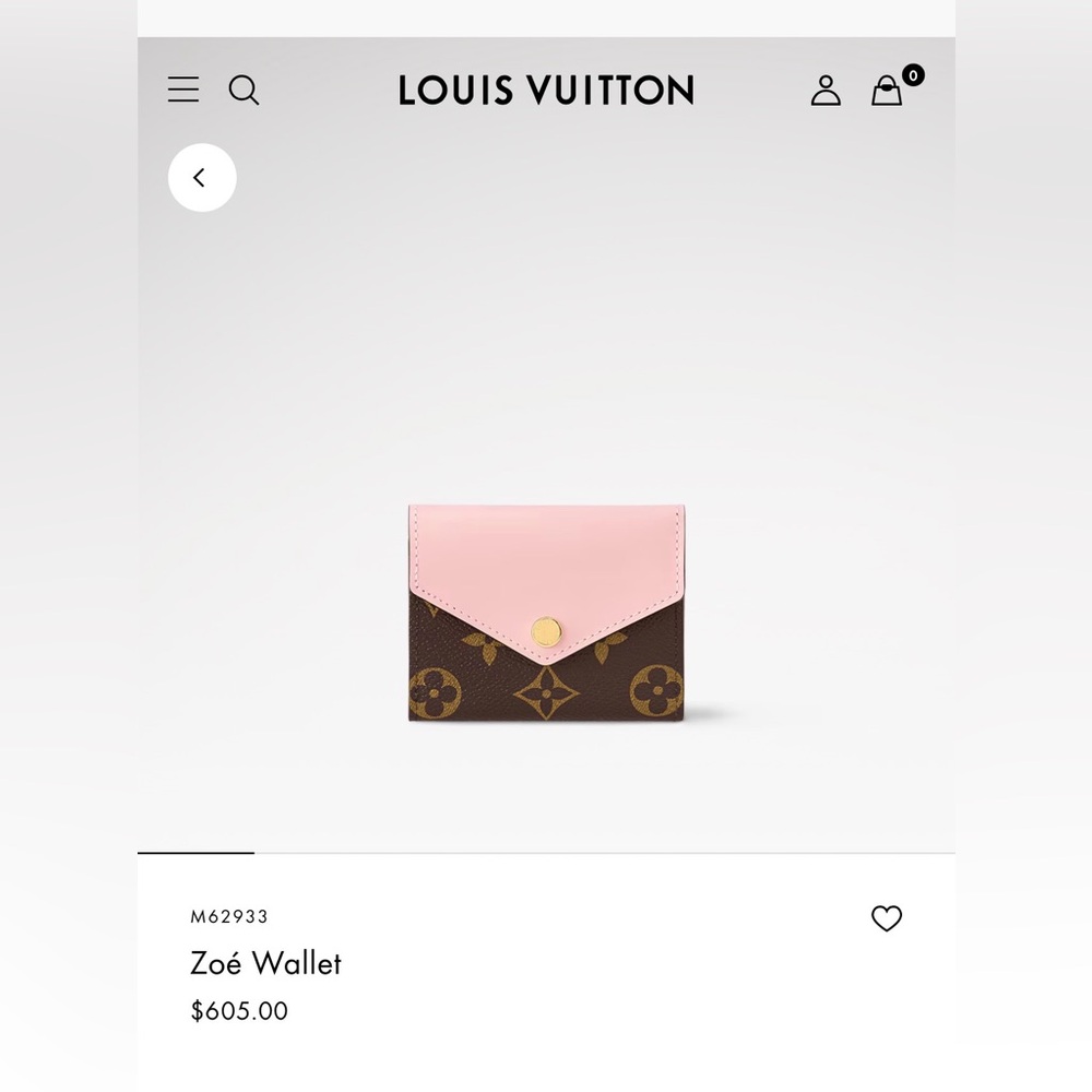 Louis Vuitton Pink Envelope Monogram Zoe Wallet M62933 - Picture 14 of 16